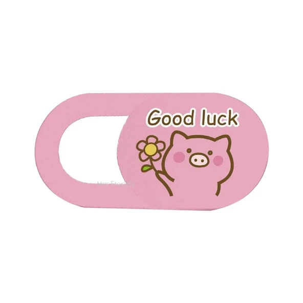 Kamera Kapatıcı 3’lü Set – Ultra İnce 0.7 mm Sürgülü Webcam Cover, 3M Yapışkan, Pembe Pig - Resim 2