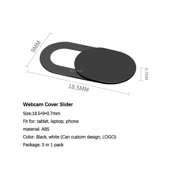 Webcam Kamera Kapatıcı 3’lü Siyah – Laptop Telefon Tablet Uyumlu Ultra İnce Kaydırmalı - Resim 6