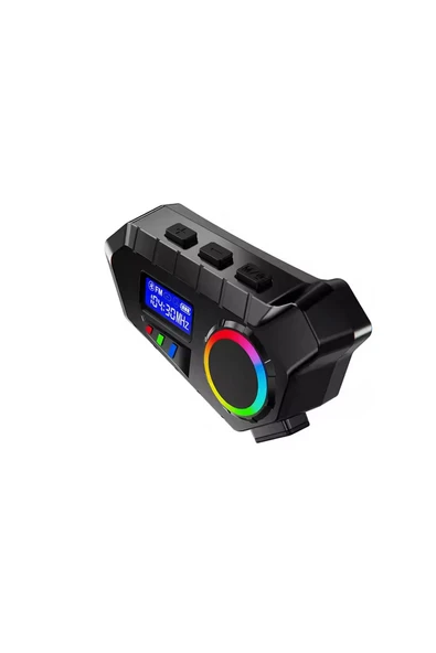 Y30 Kask Kulaklık Bluetooth Motosiklet Kulaklık RGB Radyolu Intercom - 5