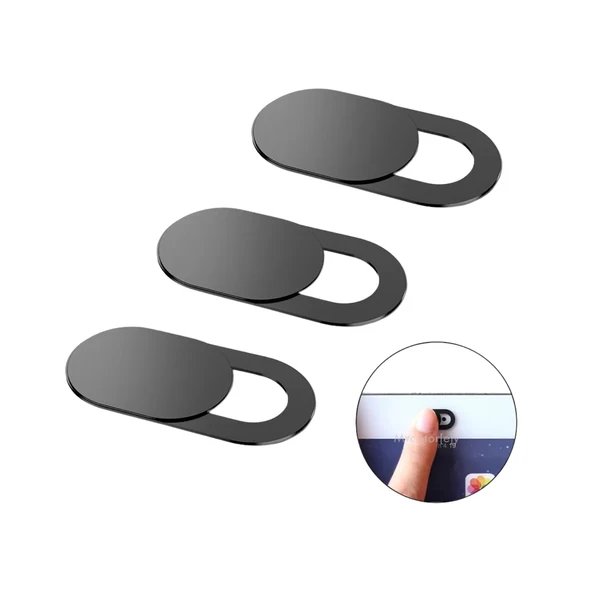 Webcam Kamera Kapatıcı 3’lü Siyah – Laptop Telefon Tablet Uyumlu Ultra İnce Kaydırmalı - Resim 3