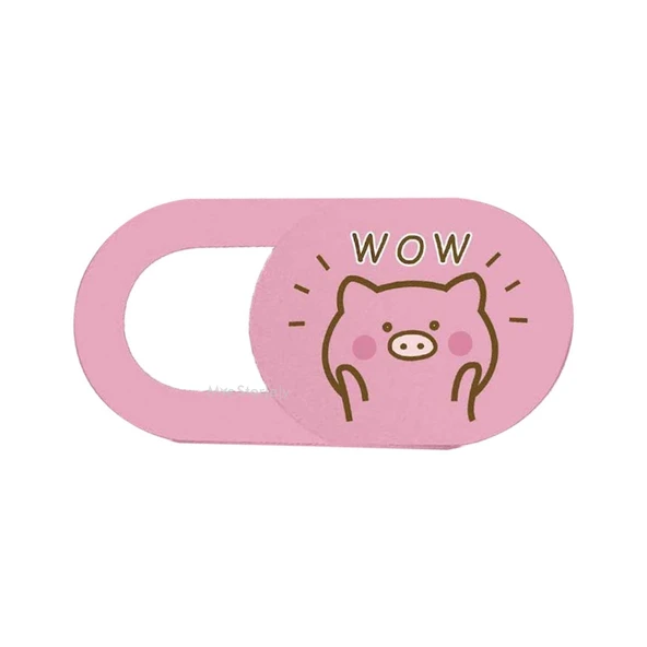 Kamera Kapatıcı 3’lü Set – Ultra İnce 0.7 mm Sürgülü Webcam Cover, 3M Yapışkan, Pembe Pig - Resim 4