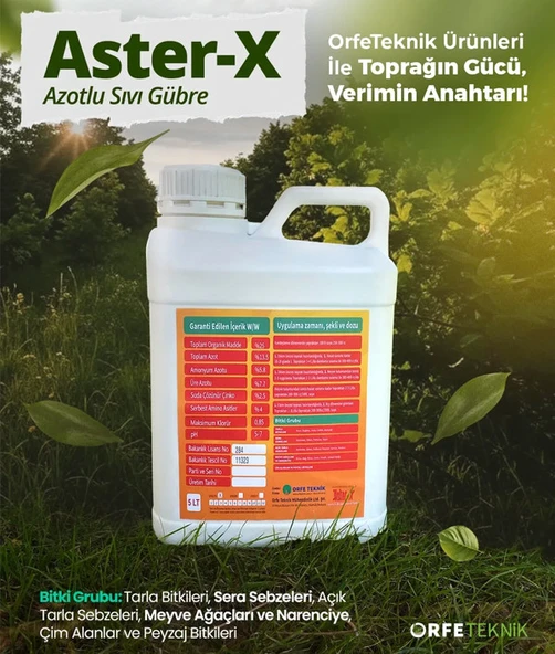 Aster X Azotlu Sıvı Gübre - 10 Litre