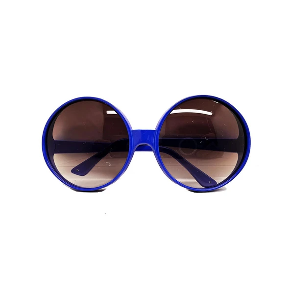 Yuvarlak Yeşilçam 80 li 90 lı Yıllar Parti Gözlüğü Retro Mavi Renk ürün görseli 1