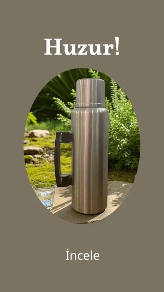 Cooker 1.5 Litre Çift Katlı Çelik Termos-24 Saat Sıcak, 48 Saat Soğuk, Kulplu (Kamp, Piknik, Ofis, Seyahat) - 4
