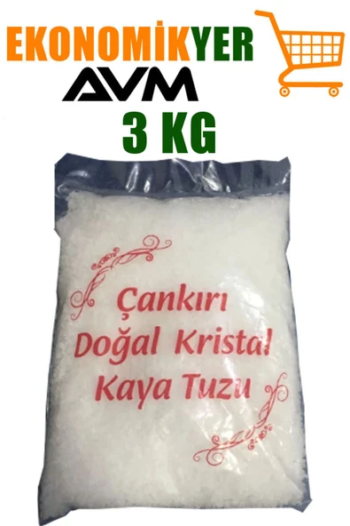 TUZ KRİSTAL KAYA TUZU ÇANKIRI TUZU 3 KG