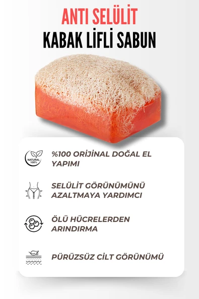 Anti Selülit Sabun Doğal Kabak Lifli Sabun 110 gr - 2
