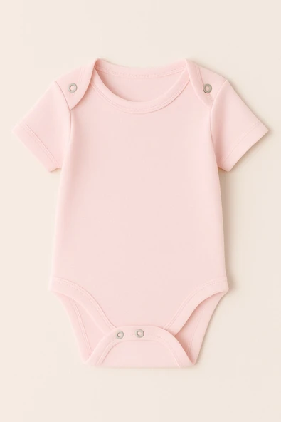 Yarım Kollu Kız Bebek Çıtçıtlı Body - Resim 4