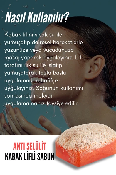 Anti Selülit Sabun Doğal Kabak Lifli Sabun 110 gr - 3
