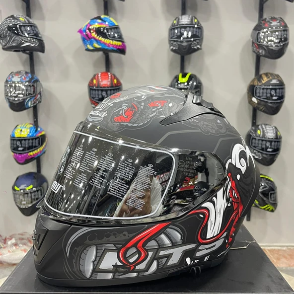 MTS M-801 SNAKE Full Face Kask MYTH GREY - 3
