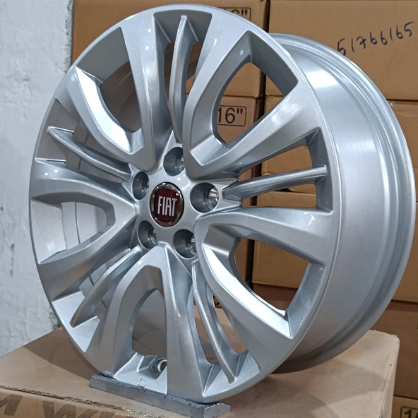 Sıfır OPAR 16 inç Fiat Egea SILVER Jant Takımı - 6.0X16 5X98 ET36 58.1 - OEM: 55179737 - 3