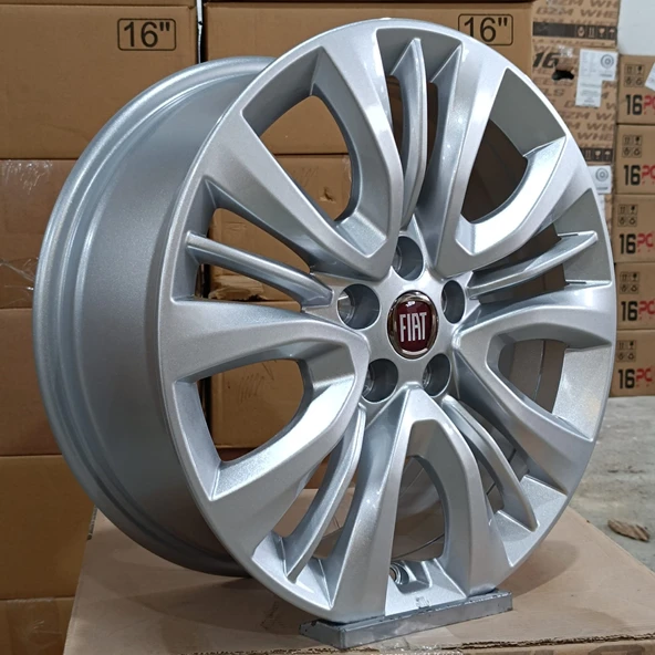Sıfır OPAR 16 inç Fiat Egea SILVER Jant Takımı - 6.0X16 5X98 ET36 58.1 - OEM: 55179737 - 2