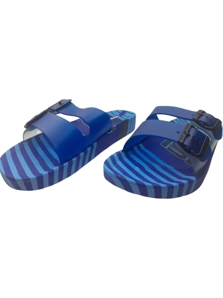 Gezer Erkek Lacivert-Mavi Çift Tokalı Kaymaz Taban Günlük Yürüyüş Terlik GZRR36-633 ürün görseli 1