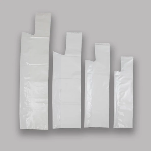 Doku Ambalaj Atlet Poşet T-Shirt Bag Orjinal 1kg Taşıma Torbası Alişveriş Küçük Boy 24x45 - 2