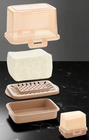 Technow Vip Ahmet Vp-074 Ecem Su Bölmeli  Peynir Saklama Tazeleme Kabı  Bakır - 3