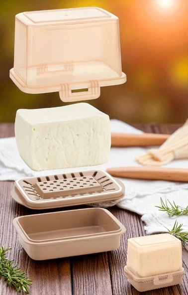 Technow Vip Ahmet Vp-074 Ecem Su Bölmeli Peynir Saklama Tazeleme Kabı Bakır