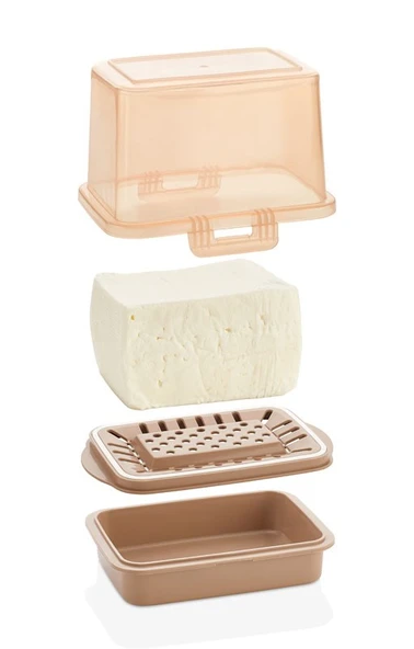 Technow Vip Ahmet Vp-074 Ecem Su Bölmeli  Peynir Saklama Tazeleme Kabı  Bakır - 4