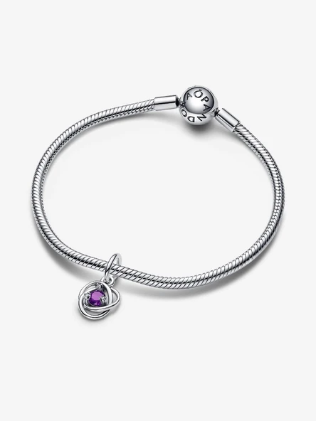 Pandora Mor Sonsuz Halka Sallantılı Charm 925 ayar gümüş - Resim 3