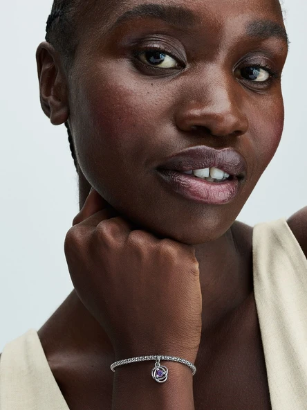 Pandora Mor Sonsuz Halka Sallantılı Charm 925 ayar gümüş - Resim 5