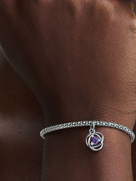 Pandora Mor Sonsuz Halka Sallantılı Charm 925 ayar gümüş - Resim 4