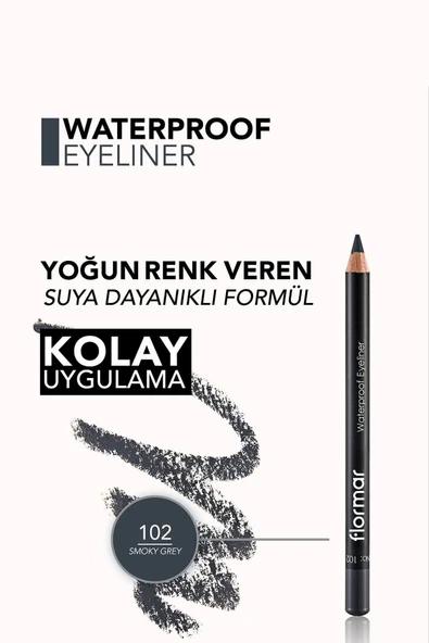 FLORMAR SUYA DAYANIKLI GÖZ KALEMİ - GRİ WATERPROOF - 5