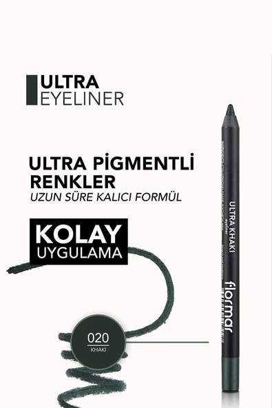FLORMAR HAKİ EYELİNER - ULTRA EYELİNER 020 HAKİ - 5