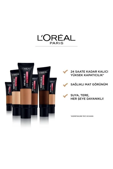L'ORÉAL PARİS INFAİLLİBLE 24H MATTE COVER YÜKSEK KAPATICI FONDÖTEN - 260 GOLDEN SUN - 3