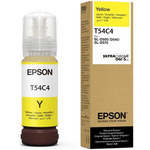 EPSON Surelab T54C4 Sarı Mürekkep Şişesi 70 ml C13T54C420丨SL-D500 ürün görseli