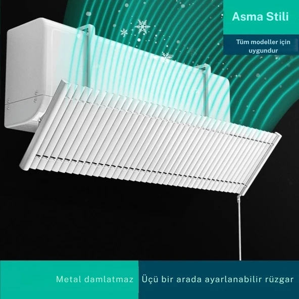 TechTic Alüminyum Panjur Klima Hava Yönlendirici Ayarlanabilir Klima Siperliği Anti-Doğrudan Üfleme - 2