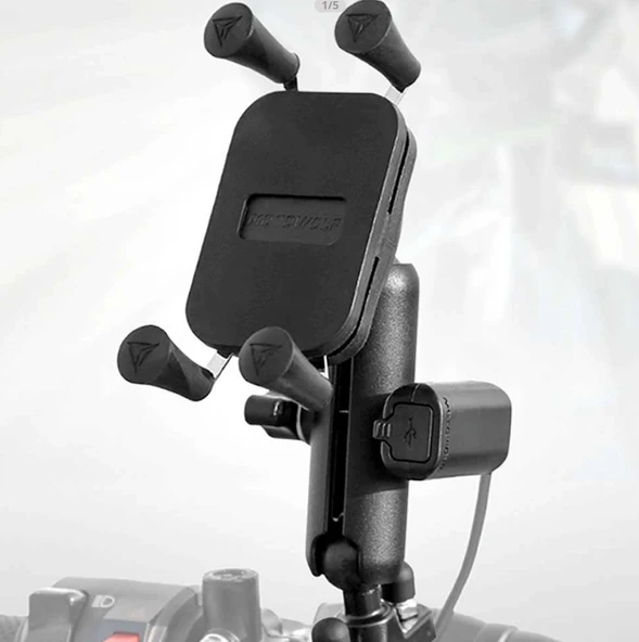 Motowolf Usb Şarj Soketli Gidon Bağlantılı Telefon Tutucu ürün görseli