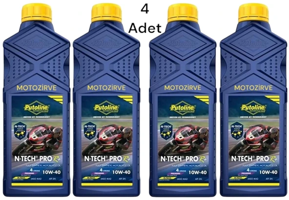 Putoline N-Tech Pro R+ 10w-40 Tam Sentetic Motosiklet Yağı 1 Litre (4 Adet),ntech