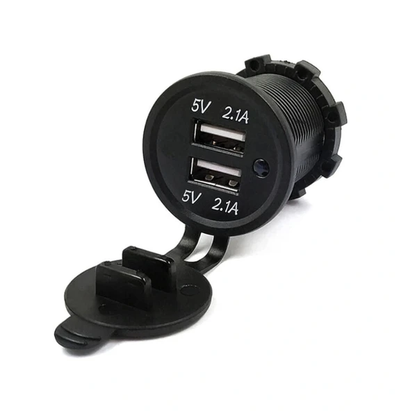 Knmaster Evrensel Marin Tipi Ledli Çift Usb ve Çift Hızlı Şarjlı Soket