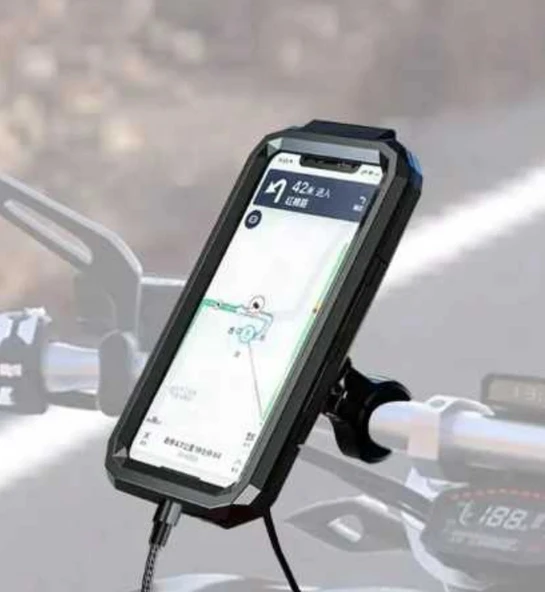 Knmaster TT-900WU titreşim önleyicili usb motosiklet telefon tutacağı