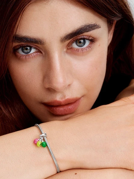 Pandora Stranger Things Karanlıkta Parlayan RUN Sallantılı Charm 925 ayar gümüş - Resim 4