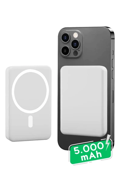 Iphone Uyumlu 5000 Mah Wireless Magsafe Batarya-Kablosuz Şarj Powerbank