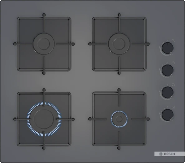Bosch POP6C9P30O Cam Antrasit Gri Ankastre Ocak Doğalgazlı