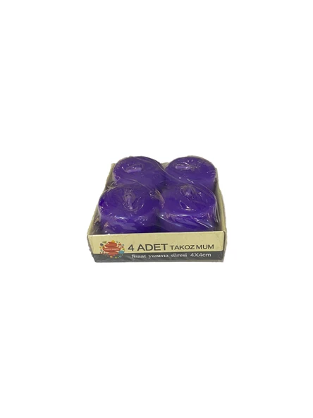 MUM TAKOZ 4*4 CM 4LÜ MOR RENK - 1