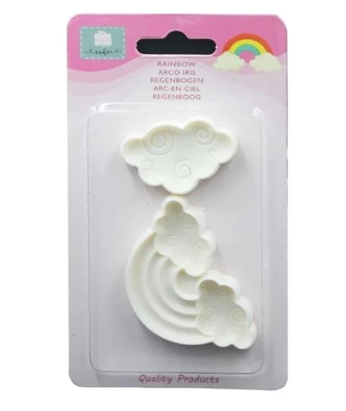 Şeker Hamuru Kalıbı Gökkuşağı Bulut Plastik Kesici 2 Li - 2
