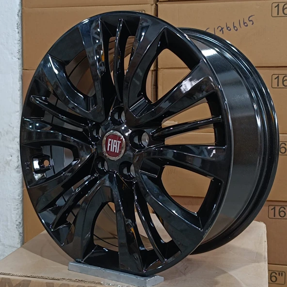 Sıfır OPAR 16 inç Fiat Egea Siyah Jant Takımı - 6.0X16 5X98 ET36 58.1 - OEM: 55177554 - 3