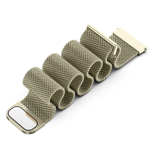 Huawei Watch GT5 Pro 46mm Uyumlu Manyetik Milanese Loop Metal Kordon   Retro Gold - 6
