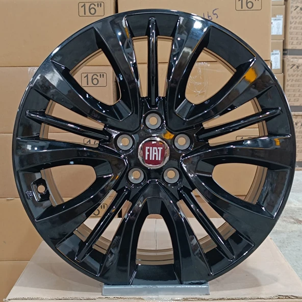 Sıfır OPAR 16 inç Fiat Egea Siyah Jant Takımı - 6.0X16 5X98 ET36 58.1 - OEM: 55177554 - 1