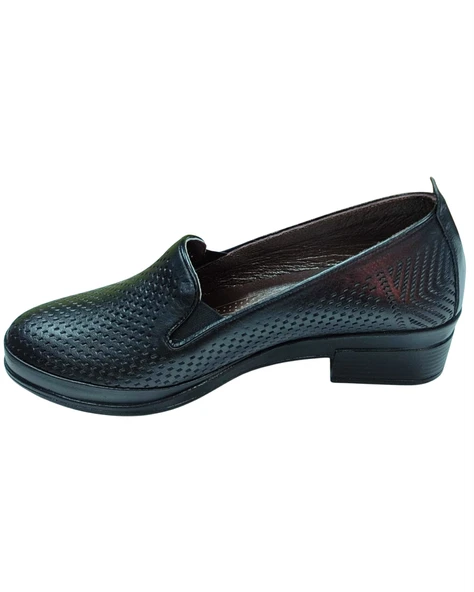 Malawi 81K. Kadın Siyah (36-41) Deri Topuklu Comfort Ayakkabı - 3