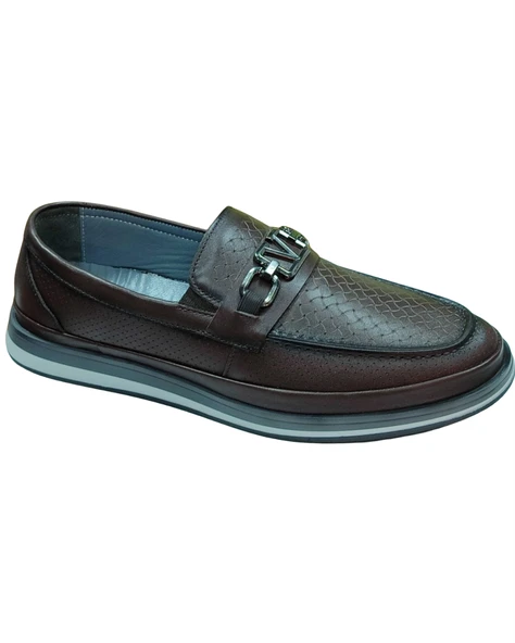 Serhan Ayakkabı 2009 Erkek Kahve (40-44) Deri Tokalı Loafer Ayakkabı - 2