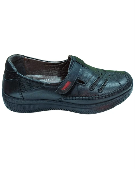 Malawi 200K. Kadın Siyah (36-40) Deri Comfort Ayakkabı