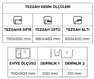 Onıx 2B 765 Granit Eviye (Stone Grey) - Resim 3