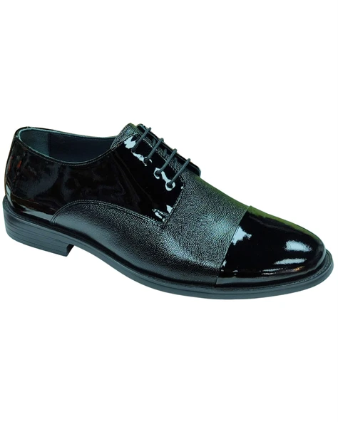 Giyderi 100K. Erkek Siyah Rugan (39-44) Deri Klasik Ayakkabı - 2