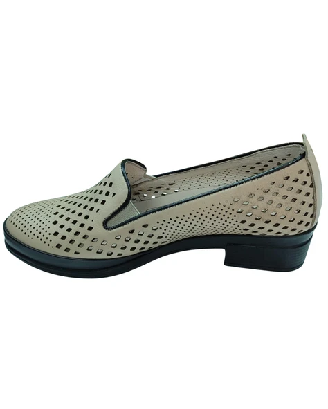 Malawi 82K. Kadın Krem (36-41) Deri Topuklu Comfort Ayakkabı - 3