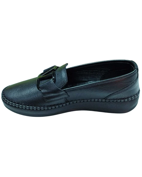 Frida 2044 Kadın Siyah (37-41) Deri Tokalı Comfort Ayakkabı - 3
