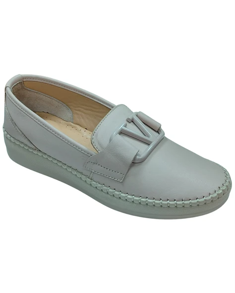 Frida 2044 Kadın Bej (37-41) Deri Tokalı Comfort Ayakkabı - 2