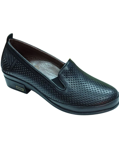 Malawi 81K. Kadın Siyah (36-41) Deri Topuklu Comfort Ayakkabı - 2