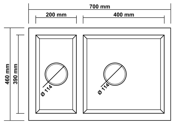 Tetragon 2B 65 Granit Eviye (Super White) - Resim 2